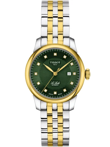 Дамски часовник с автоматичен механизъм - корпус от Стомана - Стоманена верижка - цвят Зелен Сив