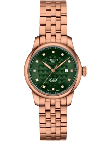 Дамски часовник с автоматичен механизъм - корпус от Стомана - Стоманена верижка - цвят Зелен Сив