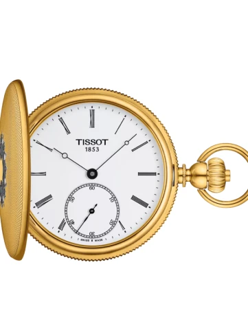 Мъжки джобен часовник с механичен механизъм - цвят Бял