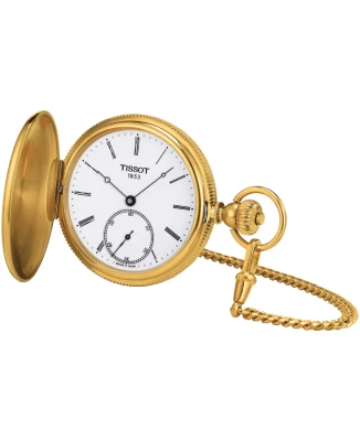 Мъжки джобен часовник с механичен механизъм - цвят Бял