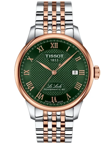 Мъжки часовник с автоматичен механизъм - корпус от Стомана - Стоманена верижка - цвят Зелен Злато