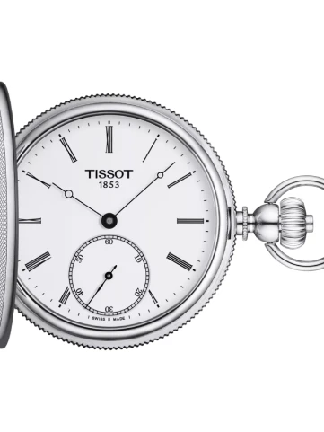 Унисекс джобен часовник с механичен с ръчно навиване механизъм - корпус от Стомана - цвят Бял