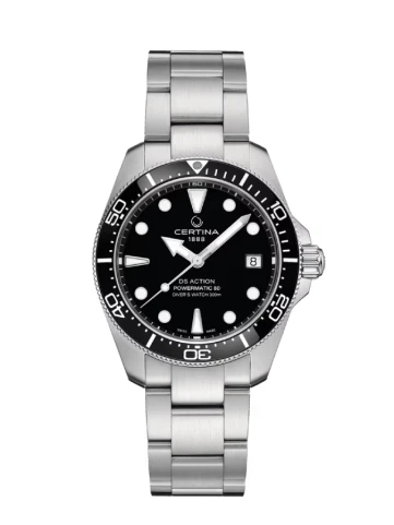 Certina C048.807.11.051.00 DS Action Diver 38mm Powermatic 80 - Мъжки ръчен часовник с автоматичен механизъм - корпус от Стомана - цвят Черен