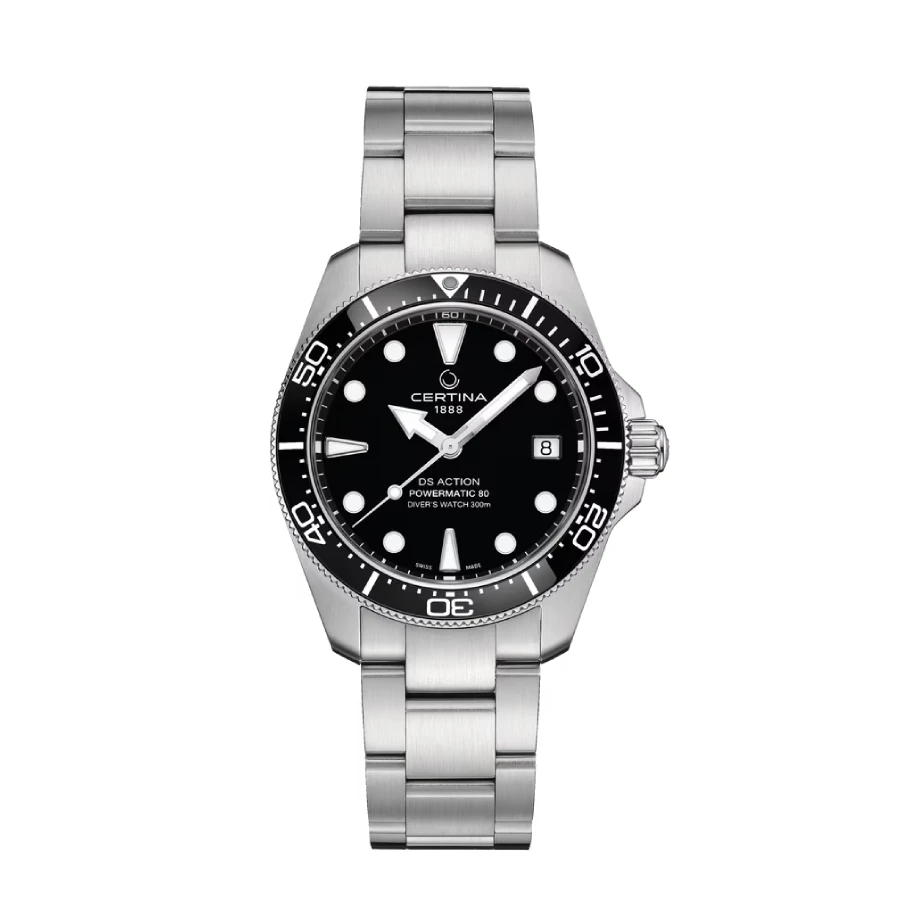 Мъжки ръчен часовник с автоматичен механизъм - корпус от Стомана - цвят Черен