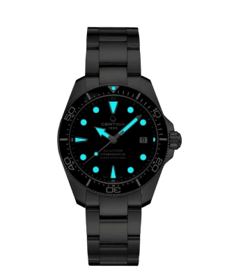 Certina C048.807.11.051.00 DS Action Diver 38mm Powermatic 80 - Мъжки ръчен часовник с автоматичен механизъм - корпус от Стомана - цвят Черен