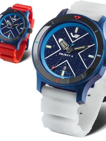 Vostok Europe NH-599E776 Object X - Мъжки часовник с автоматичен механизъм - корпус от Стомана - Силиконова каишка - цвят Син