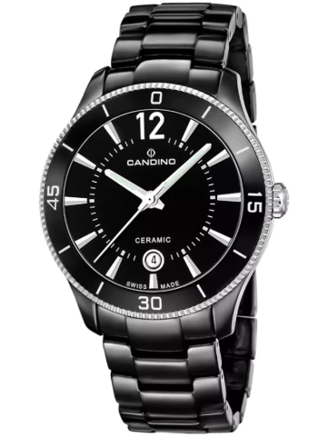 Дамски ръчен часовник с кварцов механизъм - корпус от Керамика - Керамика - цвят Черен