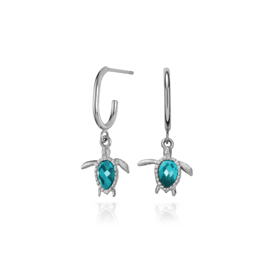 Дамски обици Paul Hewitt PH-JE-1617 Turtle от MS Рециклирана стомана - с форма Костенурка - Цирконий