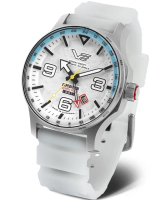 Мъжки ръчен часовник с автоматичен механизъм - корпус от Стомана - Силиконова каишка - цвят Бял Сив