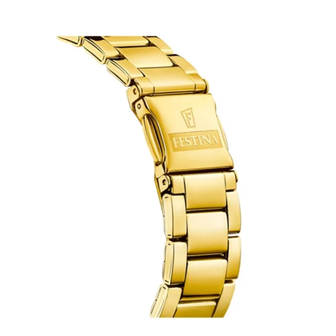 Дамски ръчен часовник с кварцов механизъм - корпус от Стомана - Стоманена верижка - цвят Бежов Злато