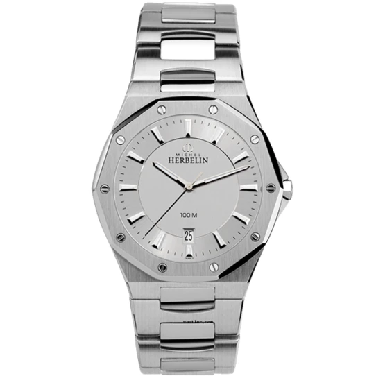 Мъжки ръчен часовник с кварцов механизъм - корпус от Стомана - Стоманена верижка - цвят Сив Сив