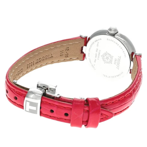 Tissot T126.010.66.113.00 Bellissima Small Lady - Дамски ръчен часовник с кварцов механизъм - корпус от Стомана - Естествена кожа - цвят Седеф Черен