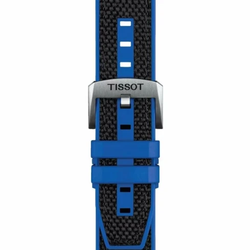 Мъжки ръчен часовник с кварцов механизъм - корпус от Стомана и алуминий - Текстил - цвят Черен Син