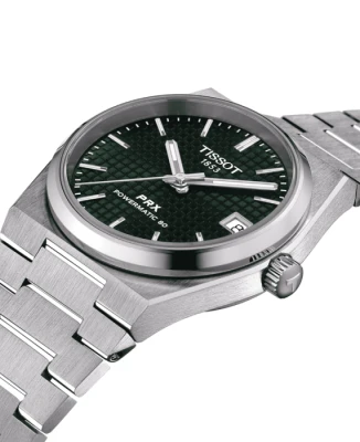 Дамски ръчен часовник с автоматичен механизъм - корпус от Стомана - Стоманена верижка - цвят Зелен