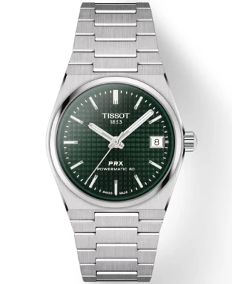 Дамски ръчен часовник с автоматичен механизъм - корпус от Стомана - Стоманена верижка - цвят Зелен