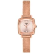 Tissot T058.109.33.456.00 Lovely Square - Дамски ръчен часовник с кварцов механизъм - корпус от Стомана - Стоманена верижка - цвят Розов Розово Злато