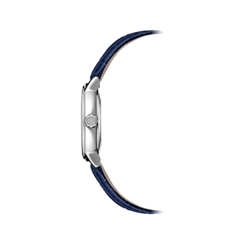 Мъжки ръчен часовник с автоматичен механизъм - корпус от Стомана - Естествена кожа - цвят Бежов Син