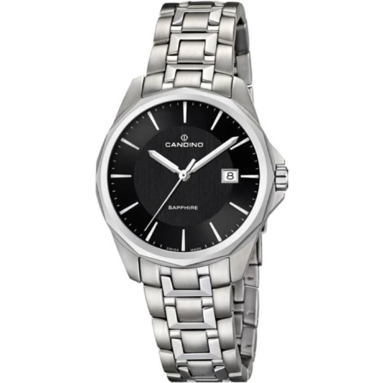 Дамски ръчен часовник с кварцов механизъм - корпус от Стомана - Стоманена верижка - цвят Черен Сив