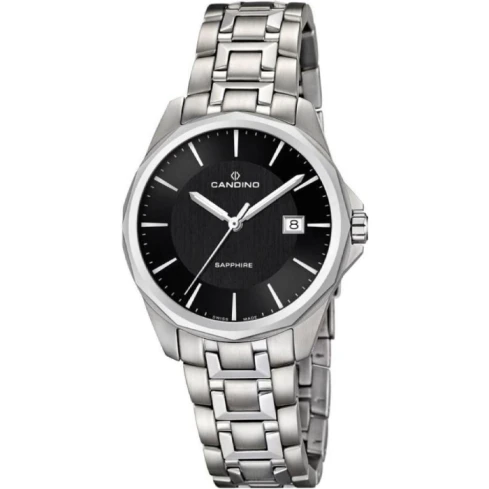 Дамски ръчен часовник с кварцов механизъм - корпус от Стомана - Стоманена верижка - цвят Черен Сив