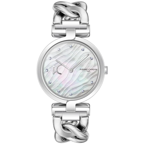 Дамски ръчен часовник с кварцов механизъм - корпус от Стомана - Стоманена верижка - цвят Седеф Сив