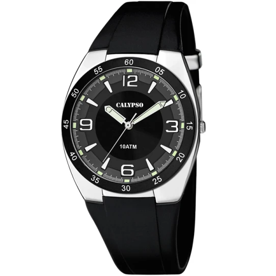 Унисекс ръчен часовник с кварцов механизъм - корпус от Полимер - Полимер - цвят Черен Черен