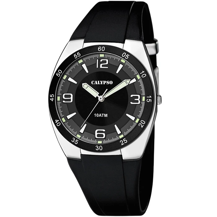 Унисекс ръчен часовник с кварцов механизъм - корпус от Полимер - Полимер - цвят Черен Черен