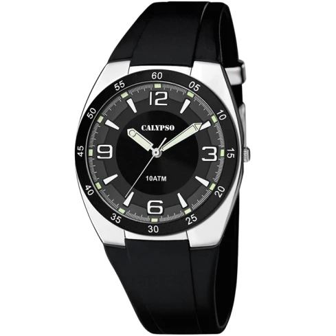 Унисекс ръчен часовник с кварцов механизъм - корпус от Полимер - Полимер - цвят Черен Черен