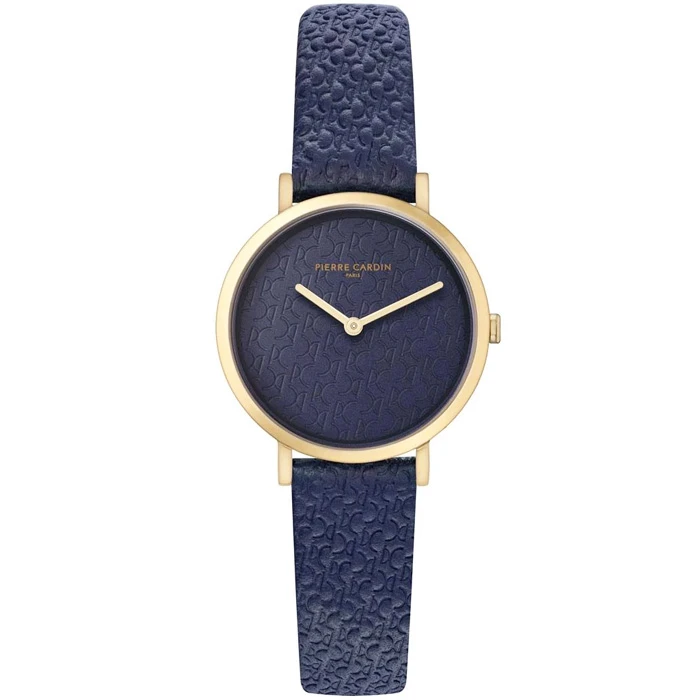 Дамски ръчен часовник с кварцов механизъм - корпус от Стомана - Естествена кожа - цвят Син Син