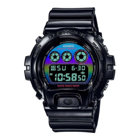 Casio DW-6900RGB-1ER G-Shock - Мъжки ръчен часовник с кварцов механизъм - корпус от Полимер - Полимер - цвят Дъга