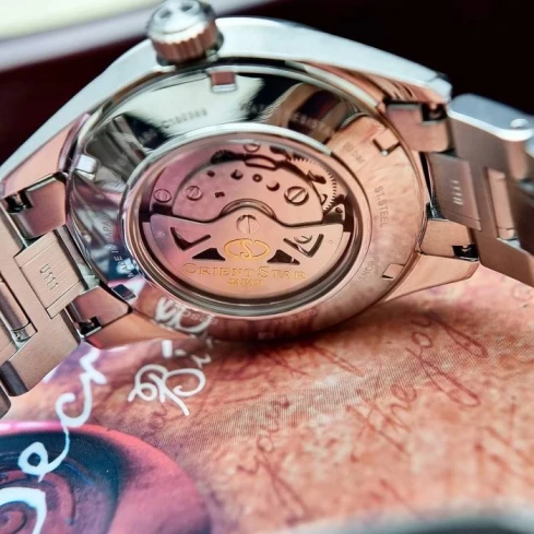 Мъжки ръчен часовник с автоматичен механизъм - корпус от Стомана - Стоманена верижка - цвят Син Сив