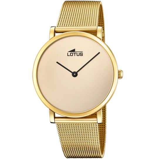 Мъжки ръчен часовник с кварцов механизъм - корпус от Стомана - Меш - цвят Бежов Злато