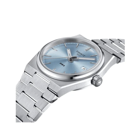 Дамски ръчен часовник с кварцов механизъм - корпус от Стомана - Стоманена верижка - цвят Син Сив