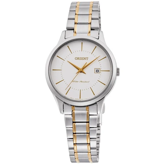 Дамски ръчен часовник с кварцов механизъм - корпус от Стомана - Стоманена верижка - цвят Бял Сив