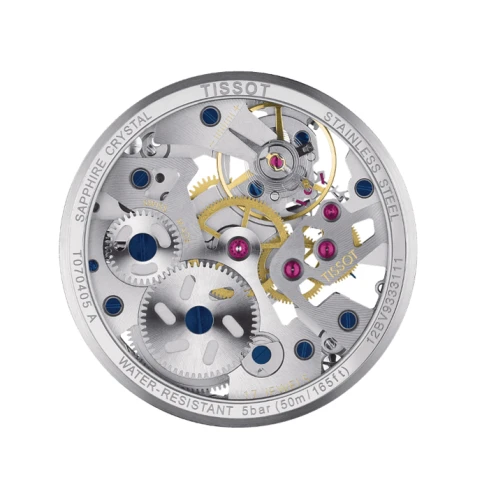 Мъжки ръчен часовник с механичен механизъм - корпус от Стомана - Естествена кожа - цвят Черен