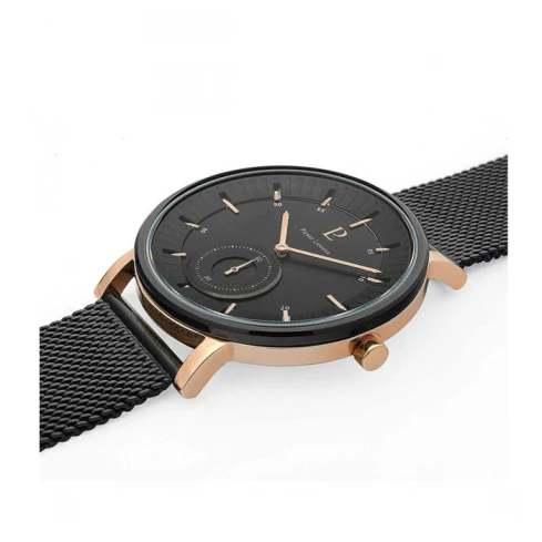 Мъжки ръчен часовник с кварцов механизъм - корпус от Стомана - Меш - цвят Черен Черен