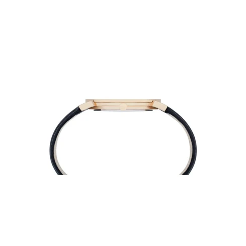 Мъжки ръчен часовник с кварцов механизъм - корпус от Стомана - Естествена кожа - цвят Бял Черен