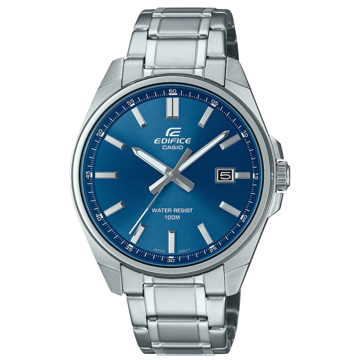 Мъжки ръчен часовник с кварцов механизъм - корпус от Стомана - Стоманена верижка - цвят Син Сив