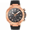 Tissot T141.417.37.051.00 T-Race Chronograph - Мъжки ръчен часовник с кварцов механизъм - корпус от Стомана - Силиконова каишка - цвят Черен Розово Злато