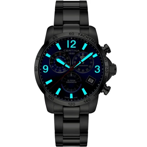 Мъжки ръчен часовник с кварцов механизъм - корпус от Стомана - Стоманена верижка - цвят Син Сив