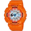 Casio BA-110SN-4AER Baby-G - Дамски ръчен часовник с кварцов механизъм - корпус от Полимер - Полимер - цвят Сив Оранжев
