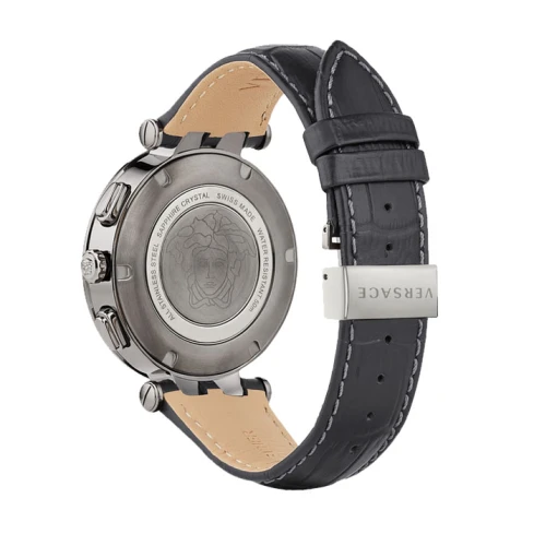 Мъжки ръчен часовник с кварцов механизъм - корпус от Стомана - Естествена кожа - цвят Бял Син