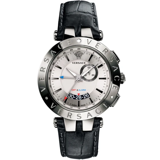 Мъжки ръчен часовник с кварцов механизъм - корпус от Стомана - Естествена кожа - цвят Бял Син