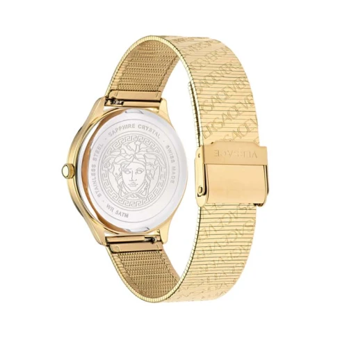 Дамски ръчен часовник с кварцов механизъм - корпус от Стомана - Меш - цвят Черен Злато