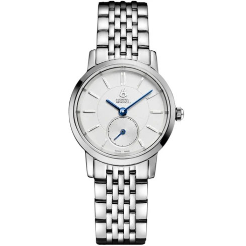 Дамски ръчен часовник с кварцов механизъм - корпус от Стомана - Стоманена верижка - цвят Бял Сив