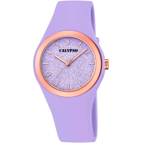 Унисекс ръчен часовник с кварцов механизъм - корпус от Полимер - Полимер - цвят Лилав Лилав