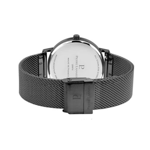 Мъжки ръчен часовник с кварцов механизъм - корпус от Стомана - Меш - цвят Черен Черен