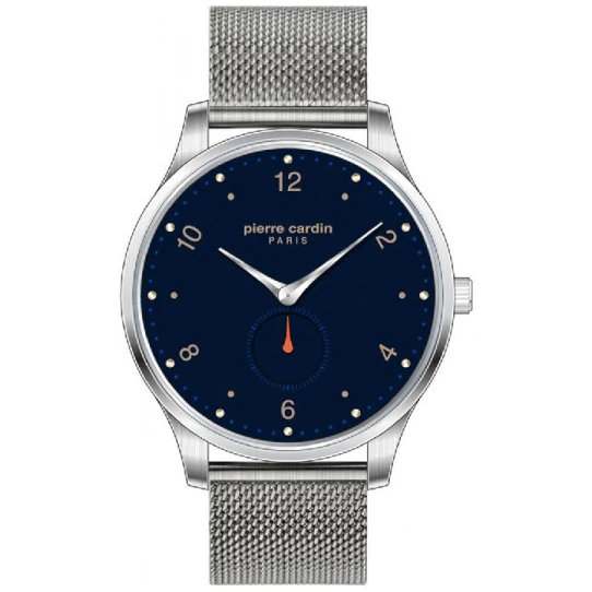 Мъжки ръчен часовник с кварцов механизъм - корпус от Стомана - Меш - цвят Син Сив