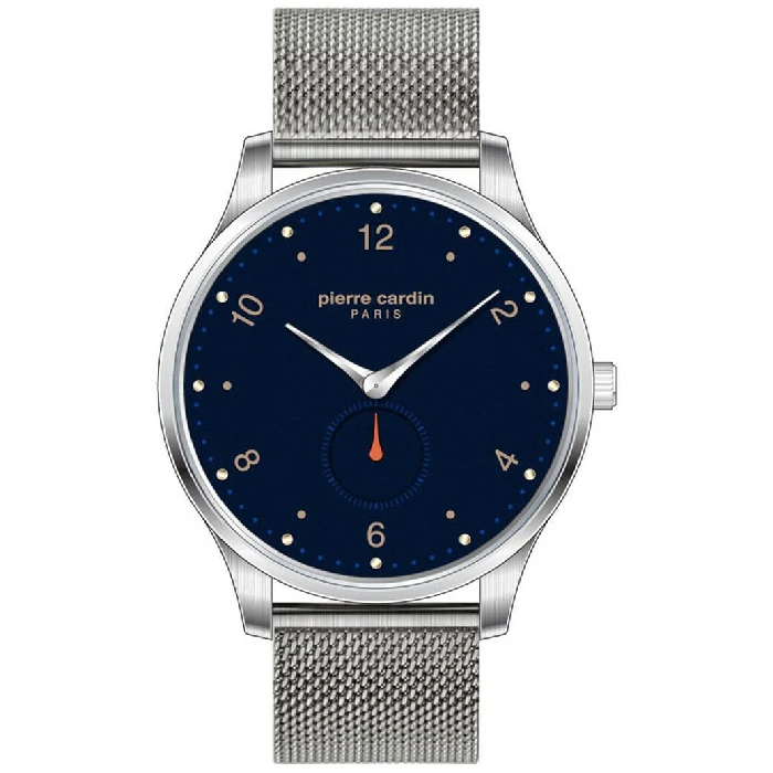 Мъжки ръчен часовник с кварцов механизъм - корпус от Стомана - Меш - цвят Син Сив