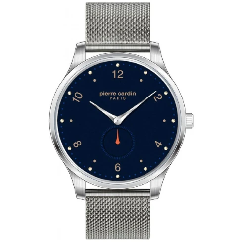 Мъжки ръчен часовник с кварцов механизъм - корпус от Стомана - Меш - цвят Син Сив