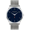 Мъжки ръчен часовник с кварцов механизъм - корпус от Стомана - Меш - цвят Син Сив